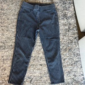 Blue and white striped pants